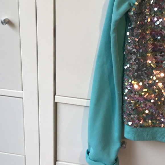 Long sleeve turquoise top with sequins - Picture 3 of 3